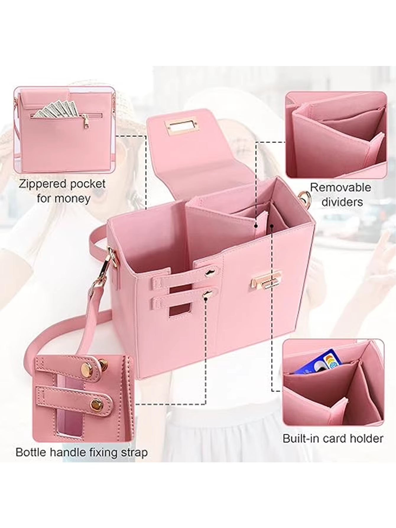 Outdoor Portable Crossbody Water Cup Protection Multifunctional Universal Water Bottle Storage Bag Single Shoulder Solid Color